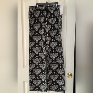 Black and White Butterfly Print Pants. Sz L